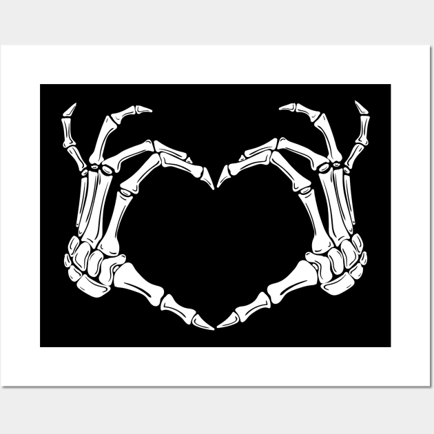 Skeleton Bones Hands Heart Wall Art by Rengaw Designs